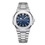 Luxe Zakelijk Horloge voor Heren - Waterdicht Kwarts Uurwerk Roestvrij Staal - Zilver Blauw