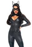 Catwoman Catsuit Zwart Dames Wicked Kitty Leg Avenue
