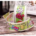 Lint Groene Paaskuikens - Oeuf Cocottes Lint 40mm x 20m Lint met draad