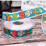 Lint Blauwe Paaskuikens - Oeuf Cocottes Lint 25mm x 20m Lint met draad