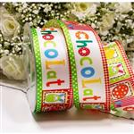 Vrolijk Lint - 40 mm Easter Chocolat Ribbon - Rol van 20m Lint met draad