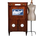 Neoclassicistische Secretaire met blauw-wit en wit biscuit ca. 1790 (No.260645)