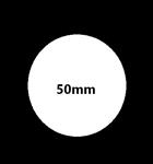 Thermische labels, WIT  ROND 50mm Stickers Labels Thermal voor diverse printers/ rol 140 labels M110