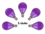 G45 kogellamp 5 stuks | E14 LED lamp 4W=30W gloeilamp | paars licht