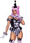 Clownspak Zwart Wit Dames Bodysuit Leg Avenue
