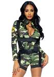Leger Pak Groen Dames Bodysuit Leg Avenue