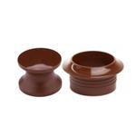 Knop+Ring Pushlock Bruin 2st.