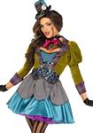 Mad Hatter Jurk Dames Fluweel Leg Avenue