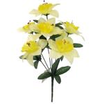 Narcisbush Wit-Geel Plus - 7 Bloemen op een Bos - 36 cm Hoog - Kunstnarcis Kunst narcis mooie grote 