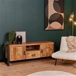 TV-Meubel Boaz| Mangohout | 2 Deuren en 1 Lade | 150x45x55 cm