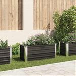 vidaXL Plantenbak verhoogd 100x40x45 cm gegalvaniseerd staal antraciet