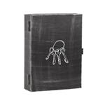 Sleutelkastje 25x8x35 cm Antiek Zwart Metaal