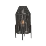 Tafellamp Ibiza 18x18x35 cm Zwart Jute | Zwart Metaal