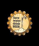 Geel Witte Onderzetters Save Water 11cm