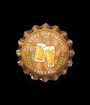 Happy Birthday Onderzetters Oranje 11cm