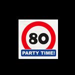 80 Jaar Servetten Verkeersbord 16,5cm 16st