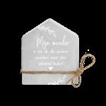 Goud Grijze Cement Huisje Moeder 8cm