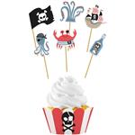 Piraat Cupcake Toppers Met Cupcake Wikkels 6st