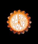 Oranje Onderzetters Happy Hour 11cm