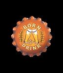 Oranje Onderzetters Born To Drink 11cm