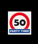 50 Jaar Servetten Verkeersbord 10,5cm 16st