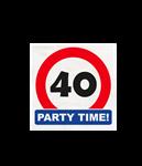 40 Jaar Servetten Verkeersbord 10,5cm 16st