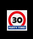 30 Jaar Servetten Verkeersbord 10,5cm 16st