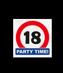 18 Jaar Servetten Verkeersbord 10,5cm 16st