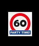 60 Jaar Servetten Verkeersbord 16,5cm 16st