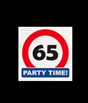 65 Jaar Servetten Verkeersbord 16,5cm 16st