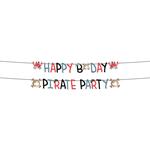 Piraat Letterslinger Happy Birthday 1,5m