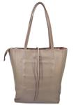 Taupe Vera Pelle leren shopper