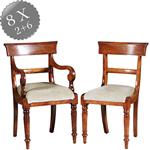 8 Eetkamer stoelen in bekleding naar wens Victoriaans ca 1875 (No.270105)