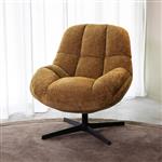 Draaifauteuil Huxley 76x86x92 cm Mustard Elite | Zwart Metaal