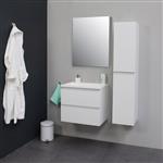 Badkamermeubel BWS Pepper Wastafel Acryl Incl Spiegelkast Zonder Kraangat 60x55x46 cm Wit