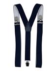XXL Donkerblauwe bretels met extra sterke brede clips (3 clips)