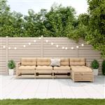 vidaXL 5-delige Loungeset met kussens massief grenenhout