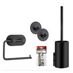 Toiletset Accessoires Smedbo Smart Pack Mat Zwart