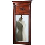 Smalle biedermeier mahoniehouten schouwspiegel ca 1820 met zuilen (No.270135) - Hoogte  1.28 m.