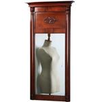 Smalle biedermeier mahoniehouten schouwspiegel ca 1820 met zuilen (No.270135) - Hoogte  1.28 m.