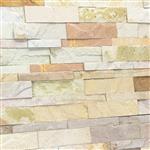 Natuursteen strips wandbekleding leisteen mint multi beige-45m²