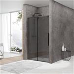 Nisdeur Van Rijn ST06 Schuifdeur Met Vaste Wand Rookglas 140x200 cm 8 mm Soft Close Zwart