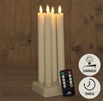 Actie LED-kaarsen - Oplaadbaar - Ivoor - Set van 4 - Met Afstandsbediening & Oplaadstation - 23 cm M