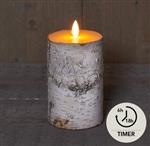 LED-kaars - Berkenschors Wit - 3D Moving Flame - 7,5 x 12,5 cm - Timer - Anna’s Collection 3D Moving