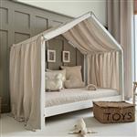 Mousseline Klamboe met details voor Bedhuis Type B Wit met gouden sterren