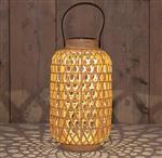 Solar Lantaarn Windlicht - Bamboe - 18 x 32 cm - Anna’s Collection - Voor Bloemschikken en Decoratie