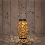 Solar Lantaarn Windlicht - Bamboe - 18 x 18 x 32 cm - Anna’s Collection - Voor Bloemschikken en Deco
