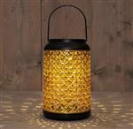 Solar Lantaarn Windlicht - Amber - 12,5 x 12,5 x 20 cm - Anna’s Collection - Voor Bloemschikken en D