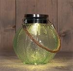 Solar Lantern Windlicht Anna's Collection SOLAR GLAS 14,5X16CM GROEN Ledcandle voor bloemschikken en
