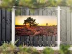 NR 1206: Tuinposter heideveld zonsopkomst 90x180cm